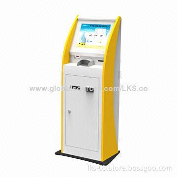 17-inch touch screen electronic kiosk with cash acceptor and printer functions